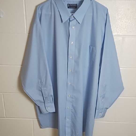 Stafford Light Blue Performance The Super Shirt Men's Dress Shirt - Picture 11 of 13